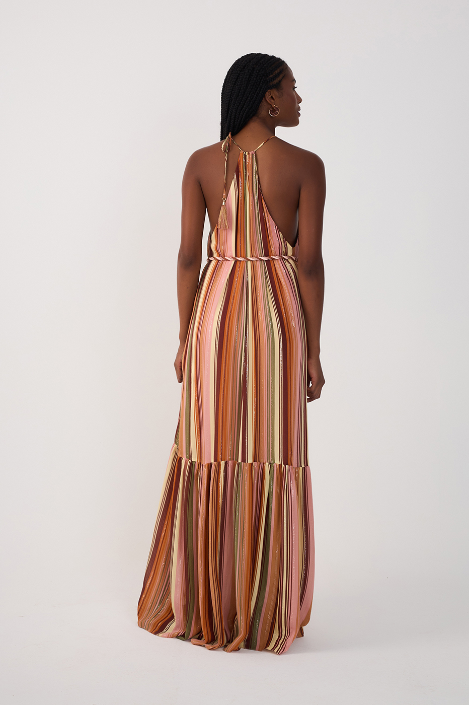 Multicolor Bosque Lurex Maxi Dress