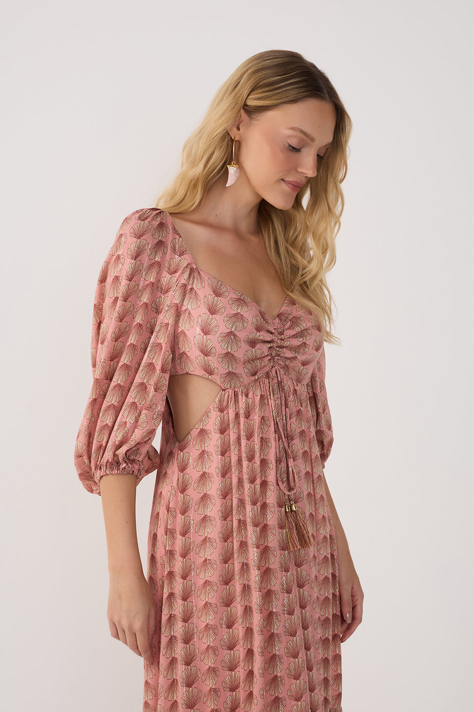 Pink Maresia Lurex Cut-Out Maxi Dress