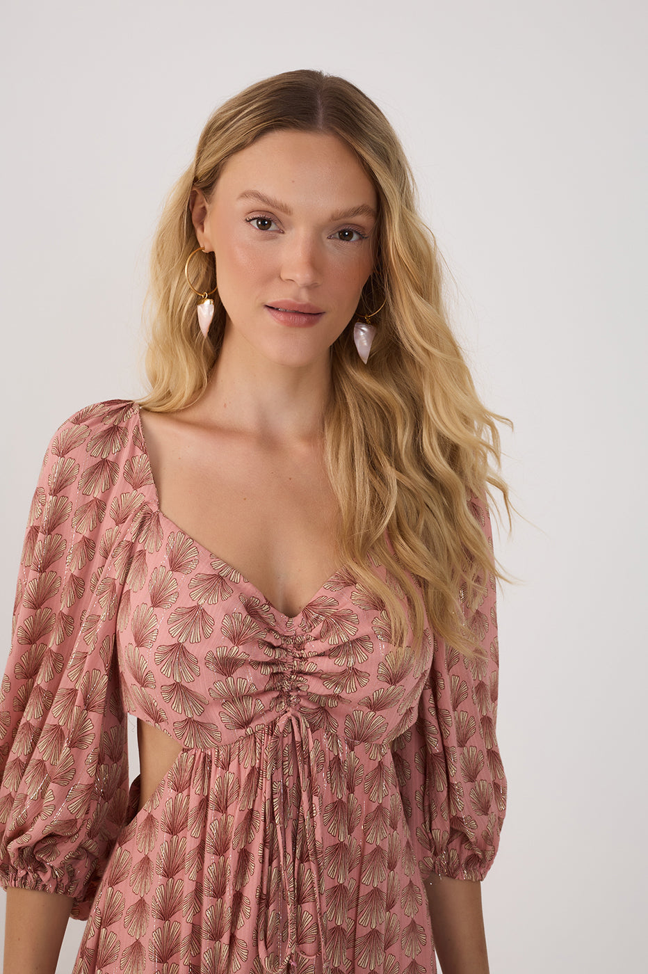 Pink Maresia Lurex Cut-Out Maxi Dress