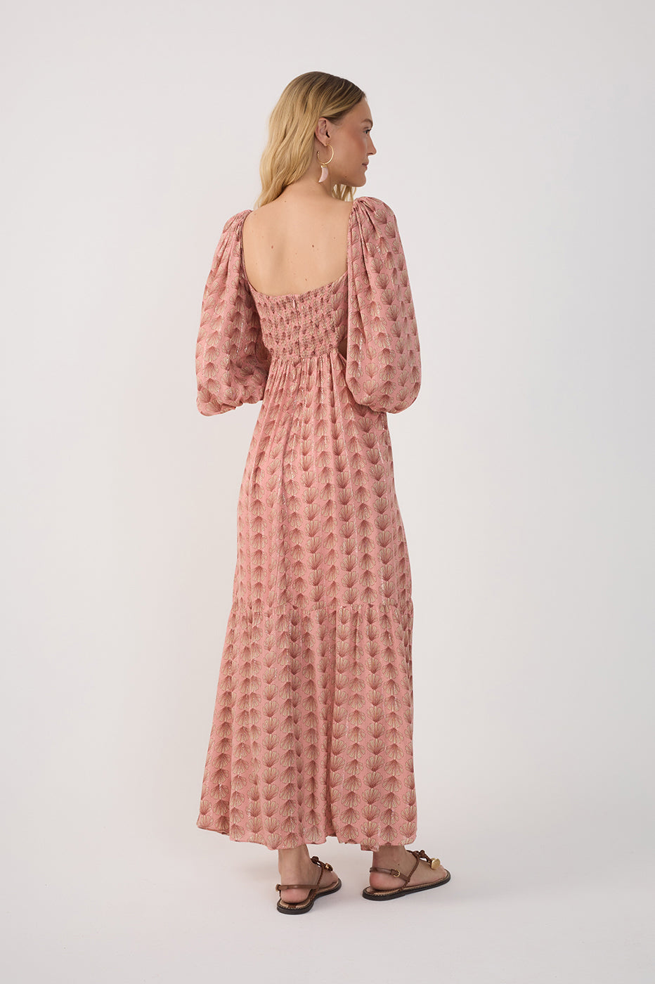 Pink Maresia Lurex Cut-Out Maxi Dress