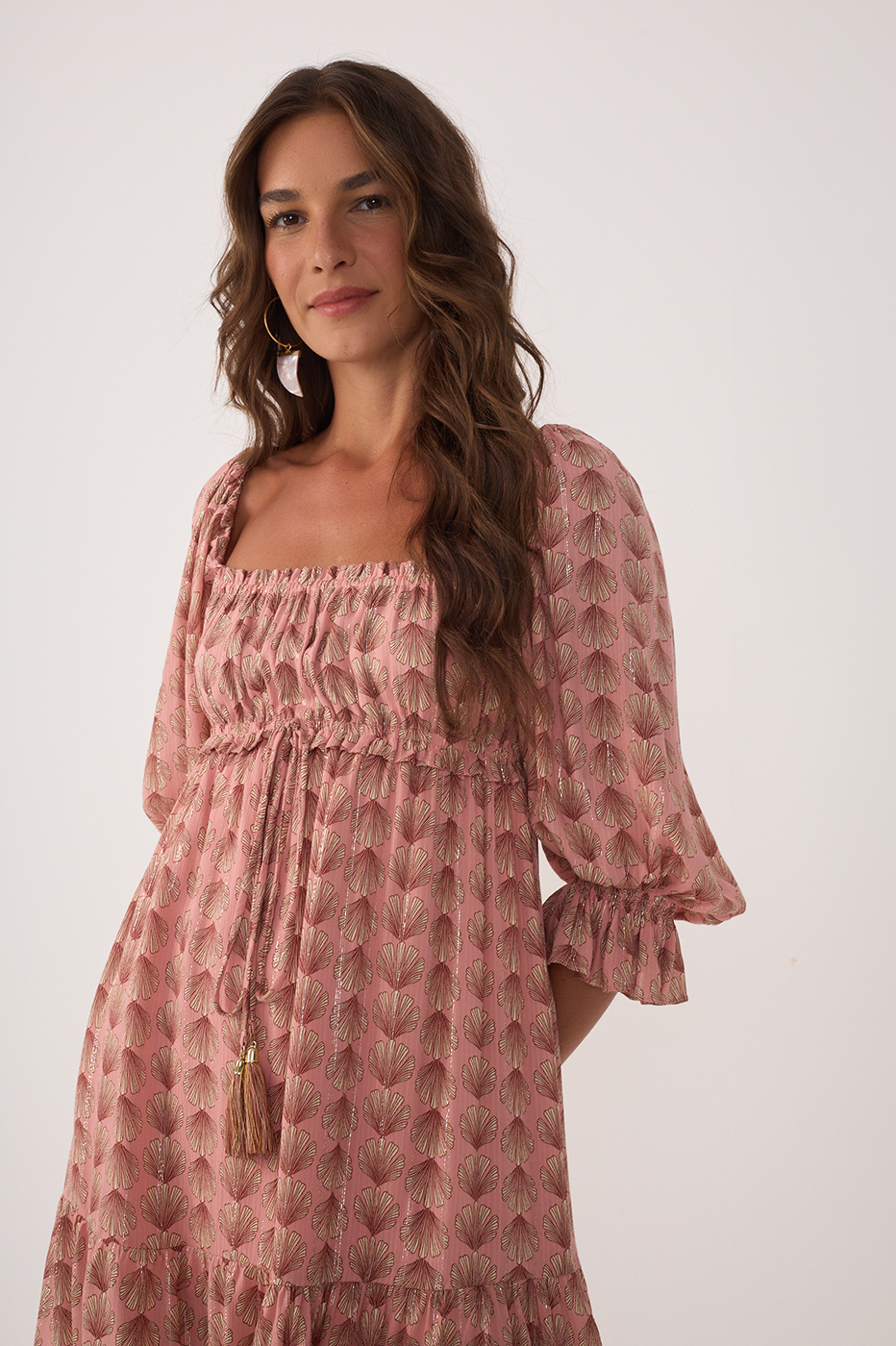 Pink Maresia Lurex Ruched Mini Dress