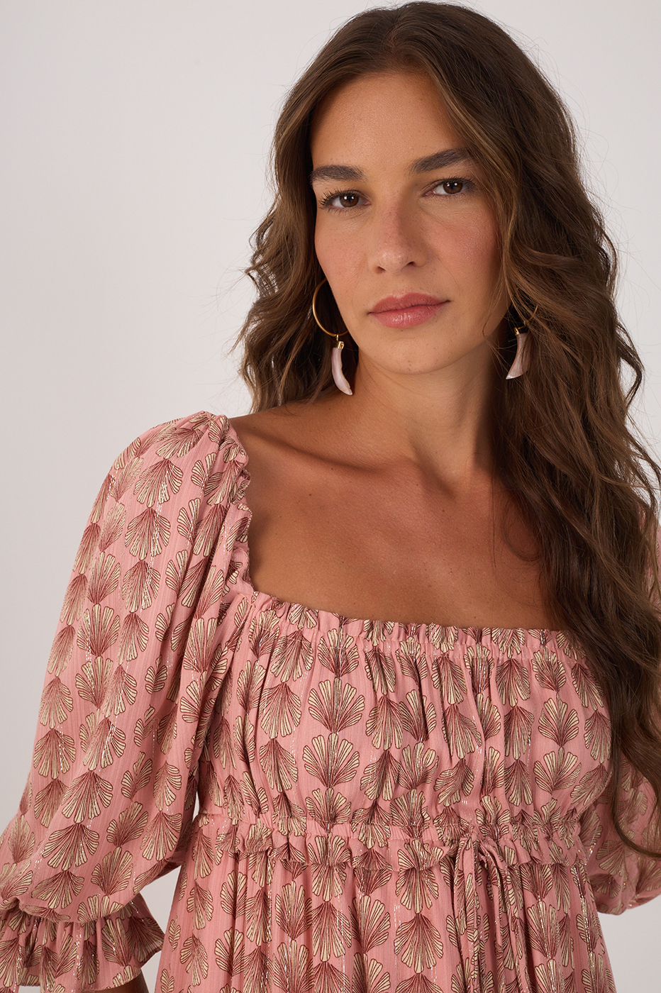 Pink Maresia Lurex Ruched Mini Dress