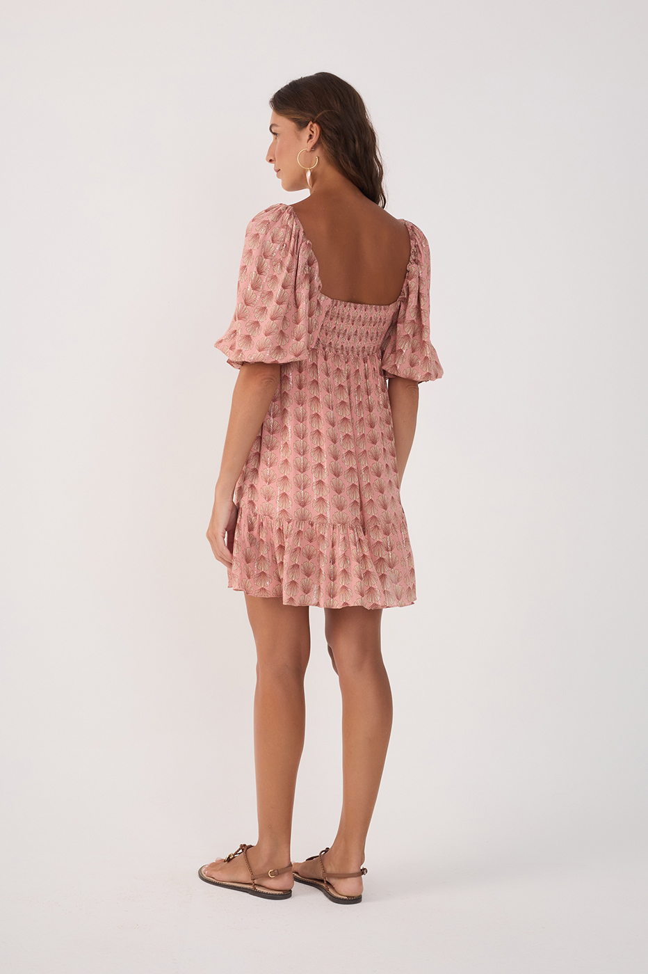 Pink Maresia Lurex Ruched Mini Dress