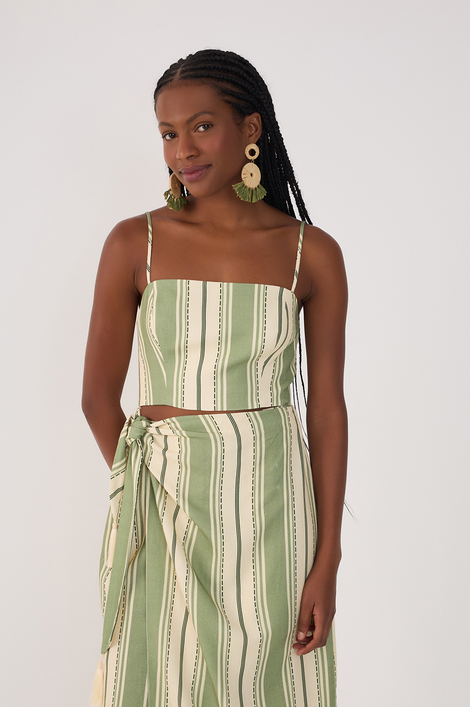 Green Descanso Sleeveless Midi Dress
