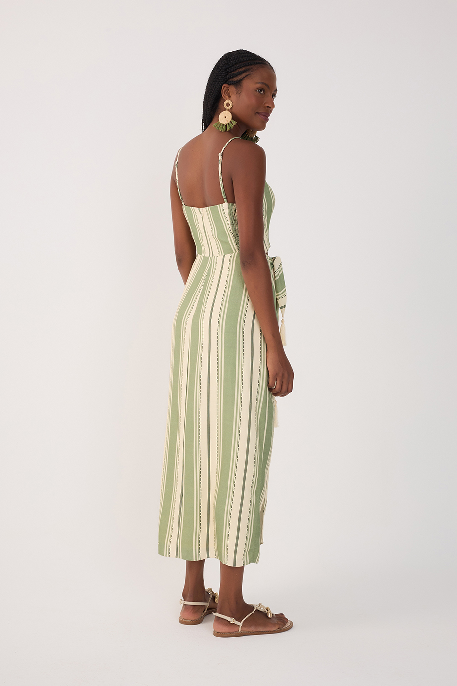Green Descanso Sleeveless Midi Dress