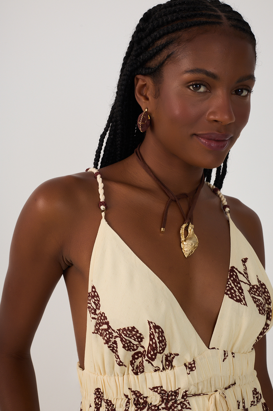 Inspira Print Cambric Long Dress