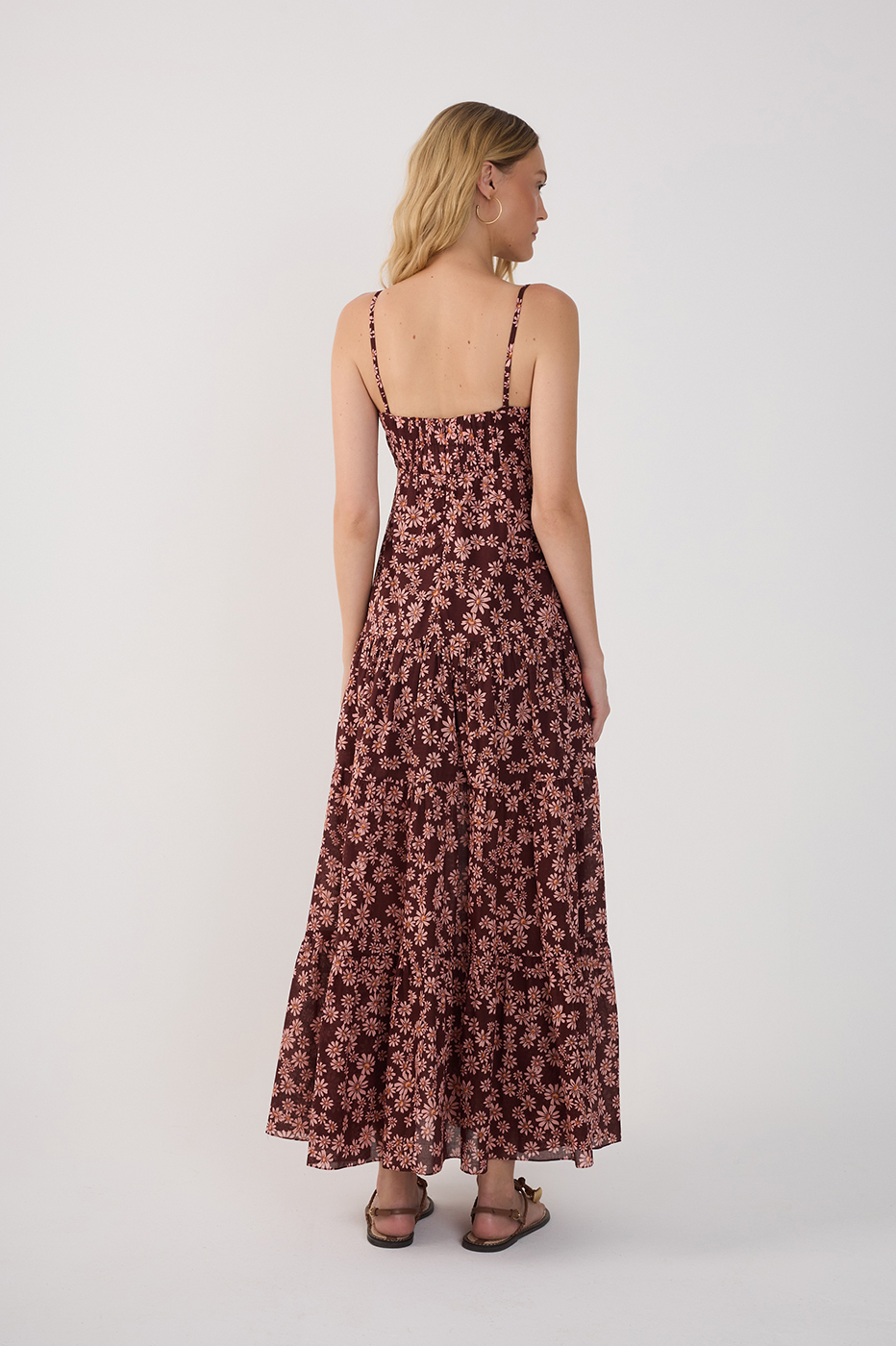Cropped Margaridas Rosa Print Dress
