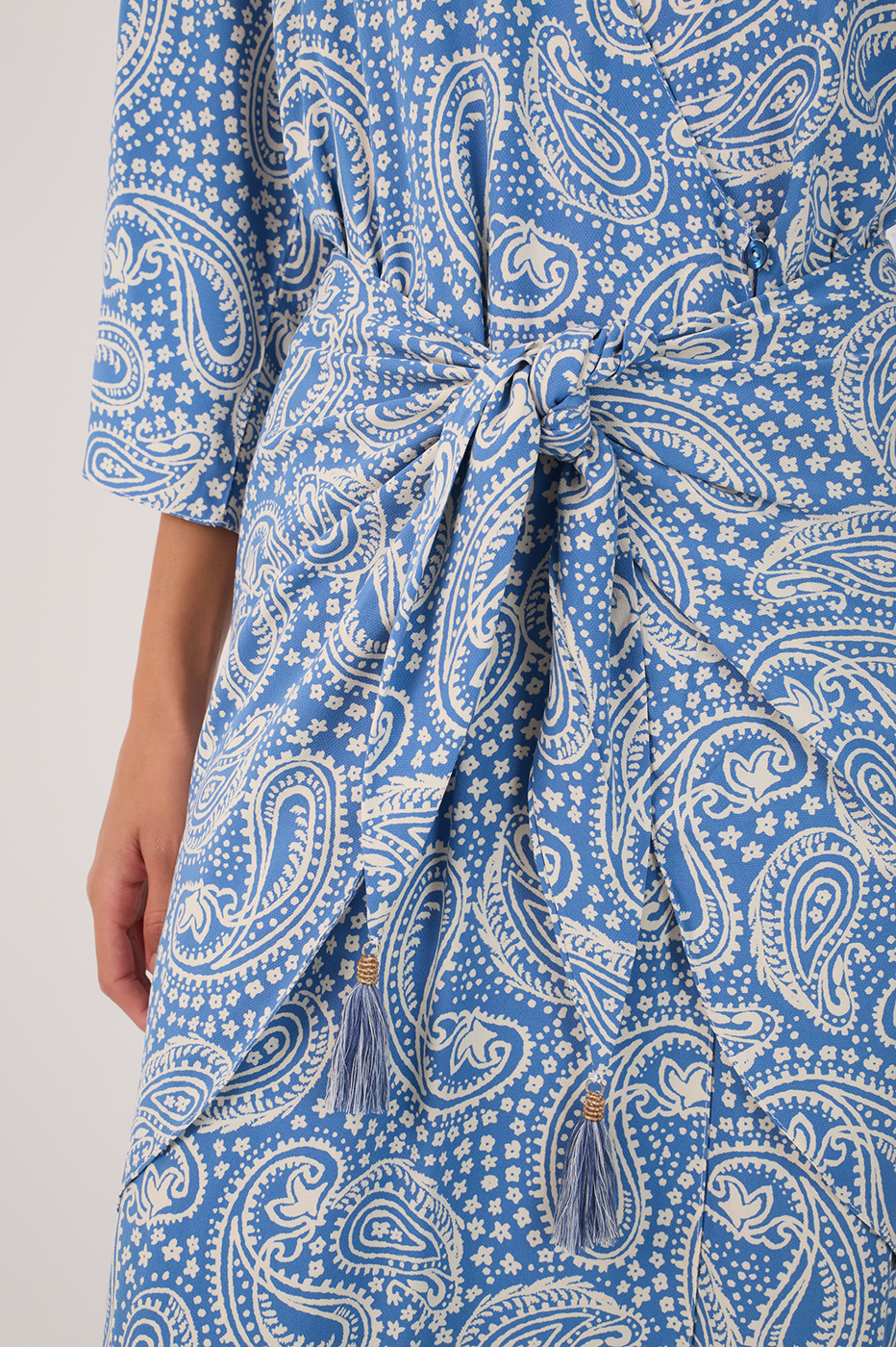 Blue Sereno Kimono Sleeve Crepe Maxi Dress