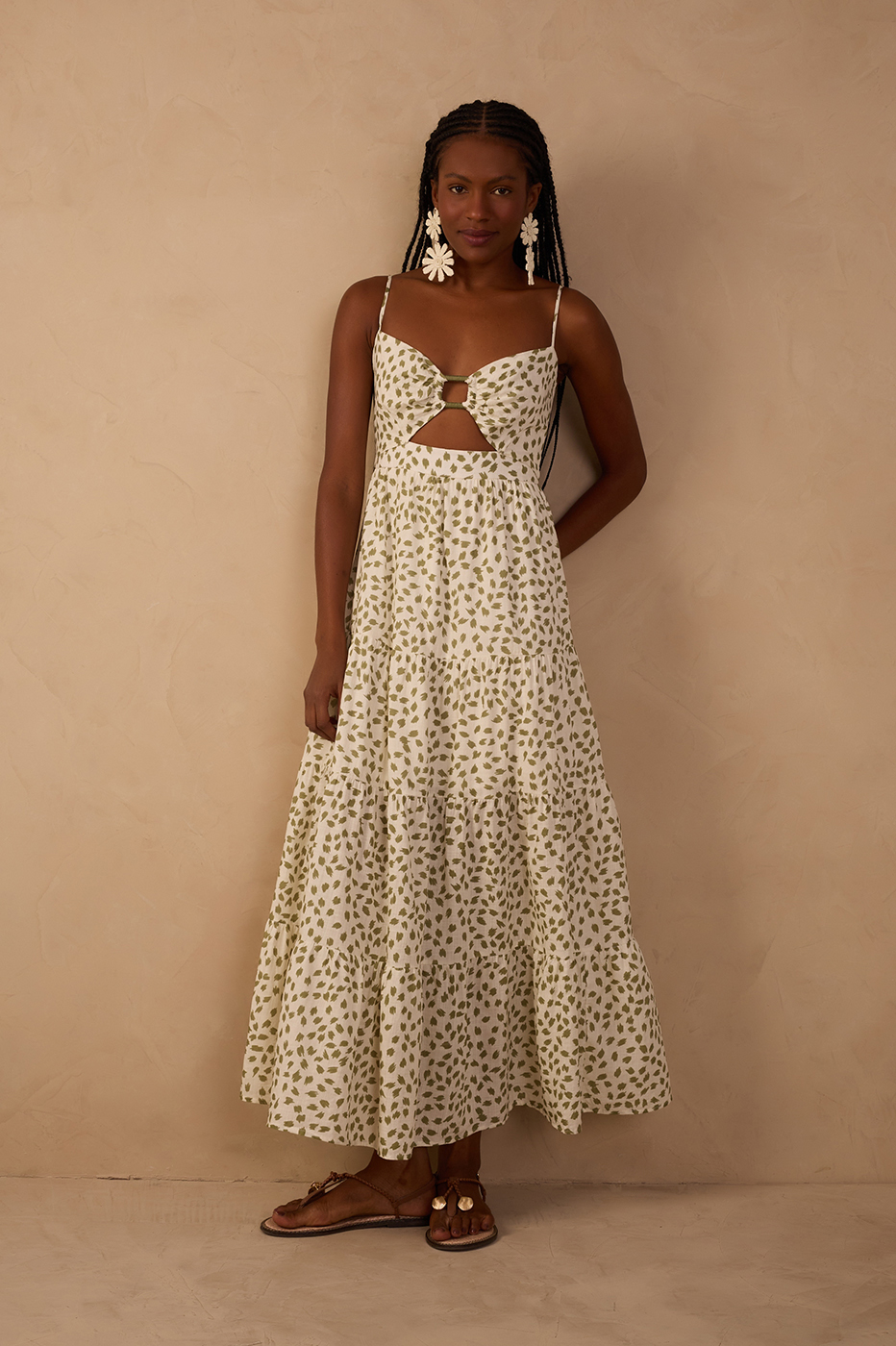 Off-White Folhagem Cut-Out Midi Dress