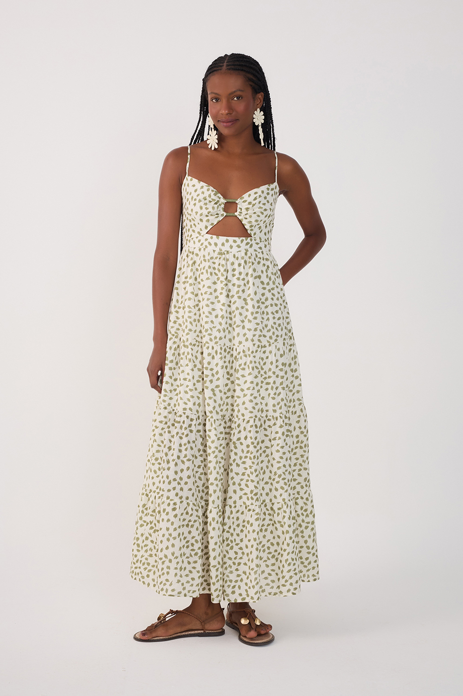 Off-White Folhagem Cut-Out Midi Dress
