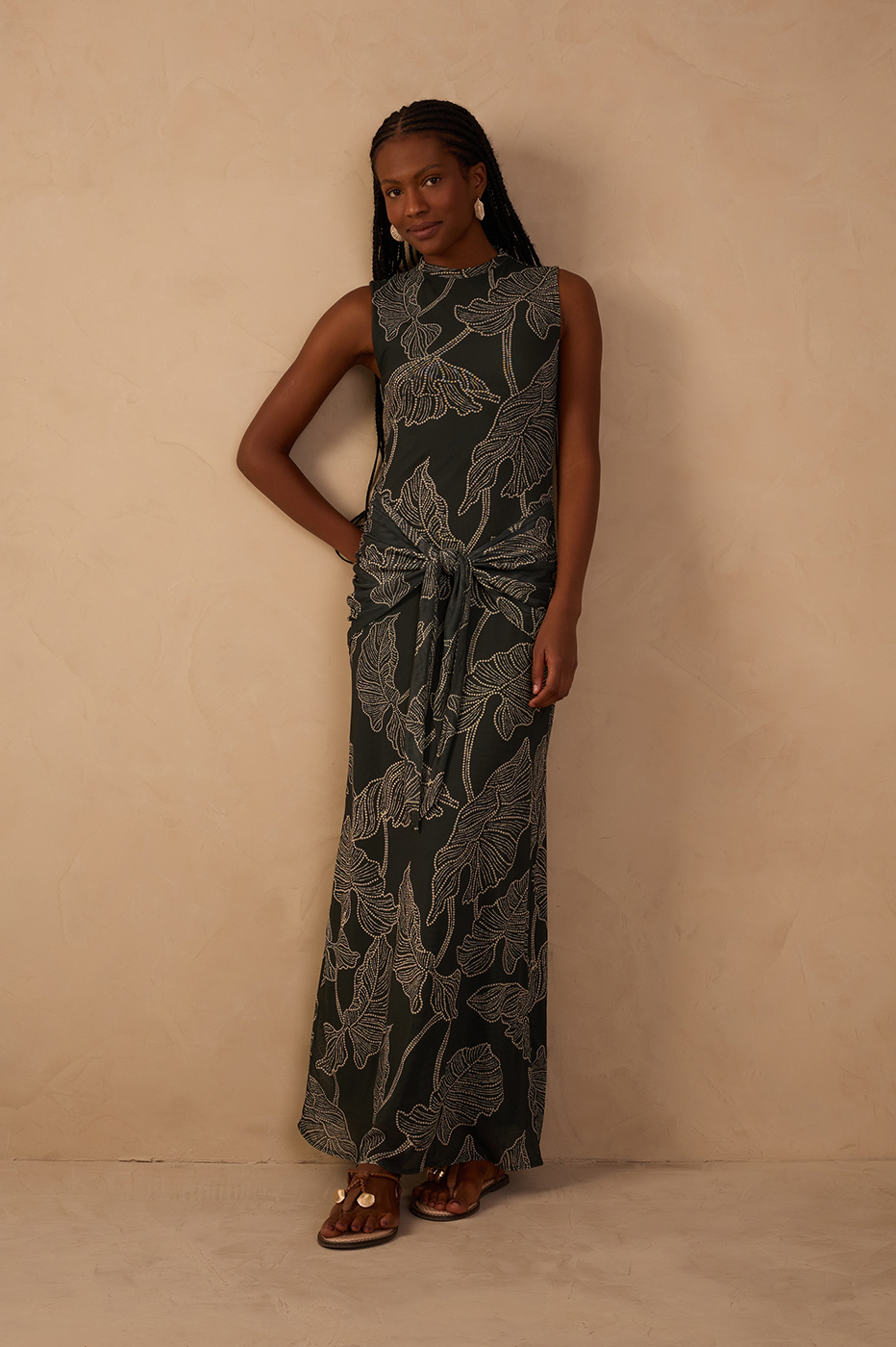 Black Ramos High Neck Tulle Maxi Dress