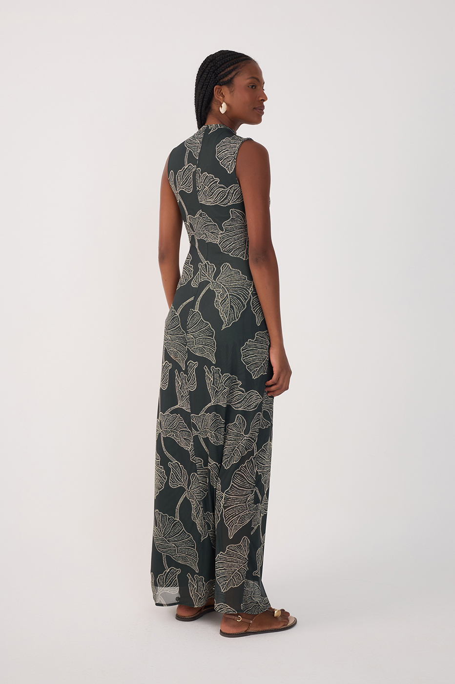 Black Ramos High Neck Tulle Maxi Dress