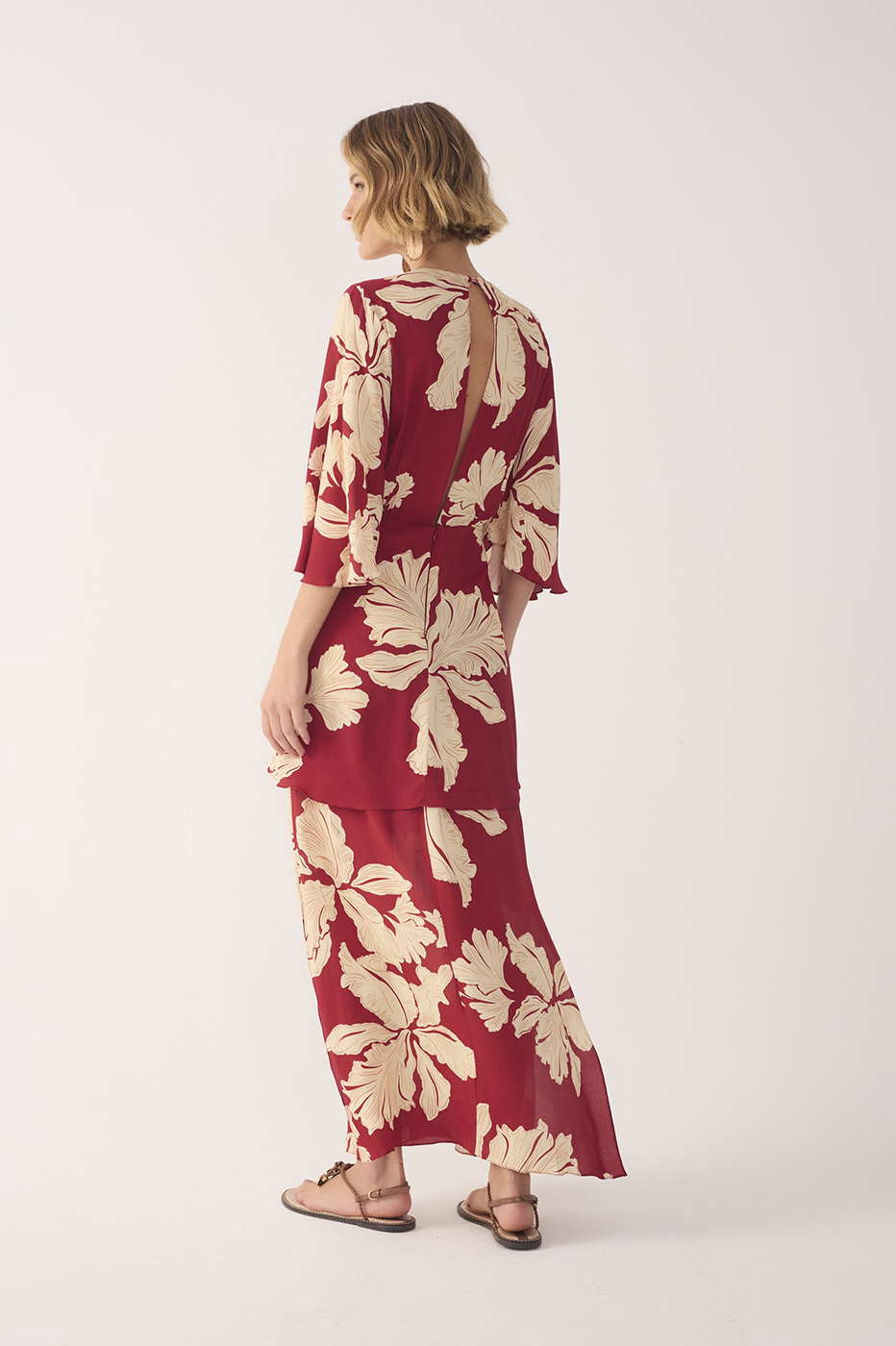 Red P¨¦tala Wrap Front Tie Maxi Dress