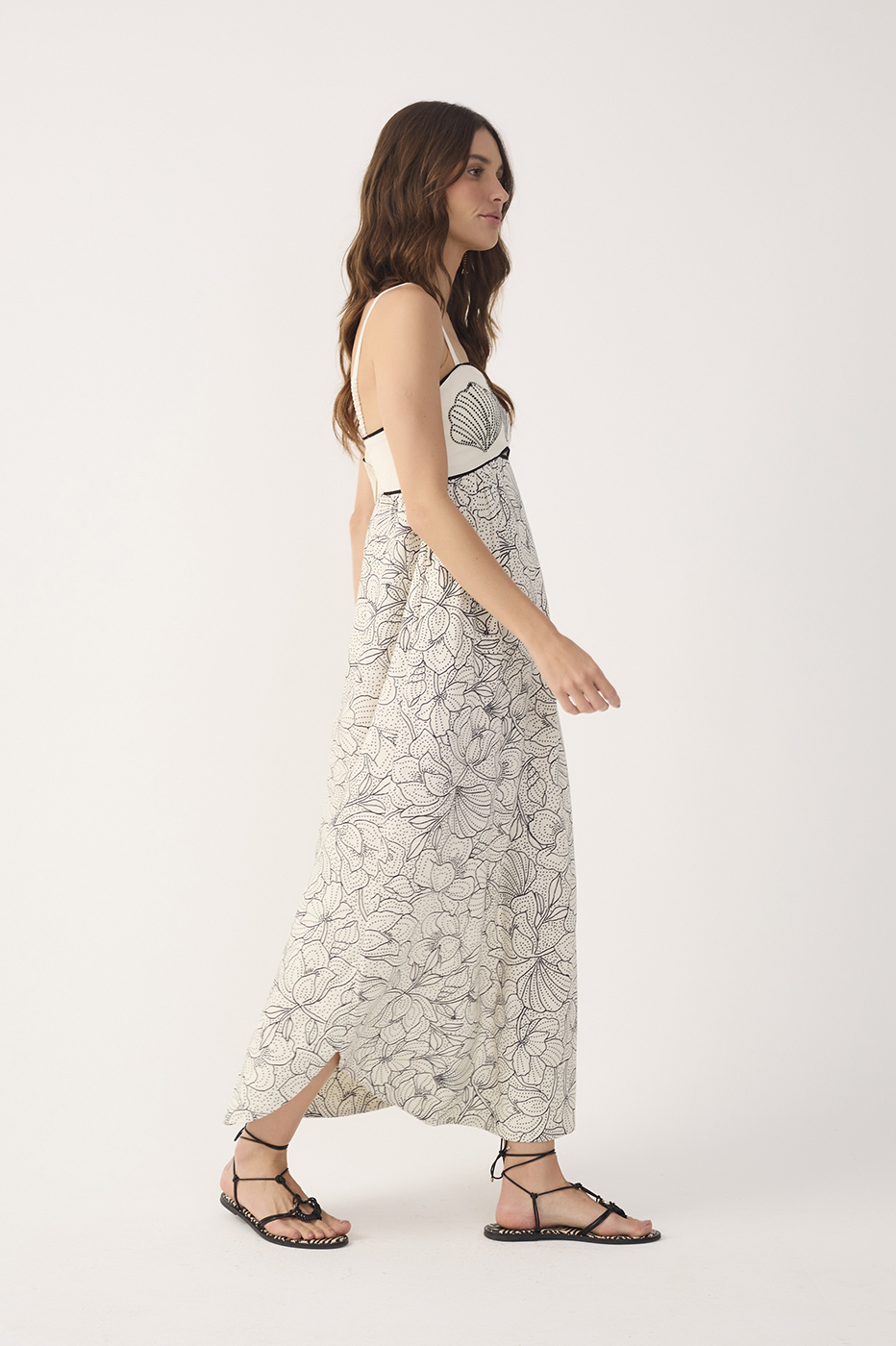 Off-White Ponto A Ponto Cut-Out Maxi Dress