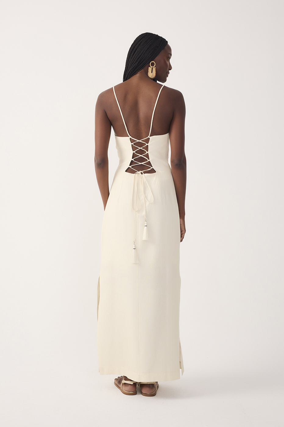 Off-White Flor Do Oceano Side Slit Maxi Dress