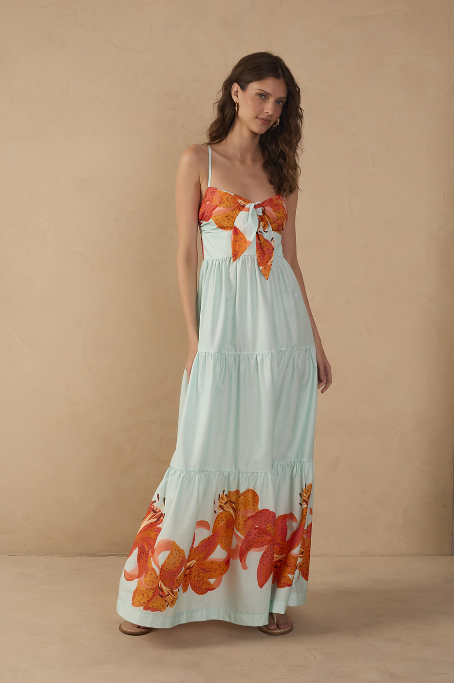 Blue L¨ªrios Tricoline Cotton Maxi Dress