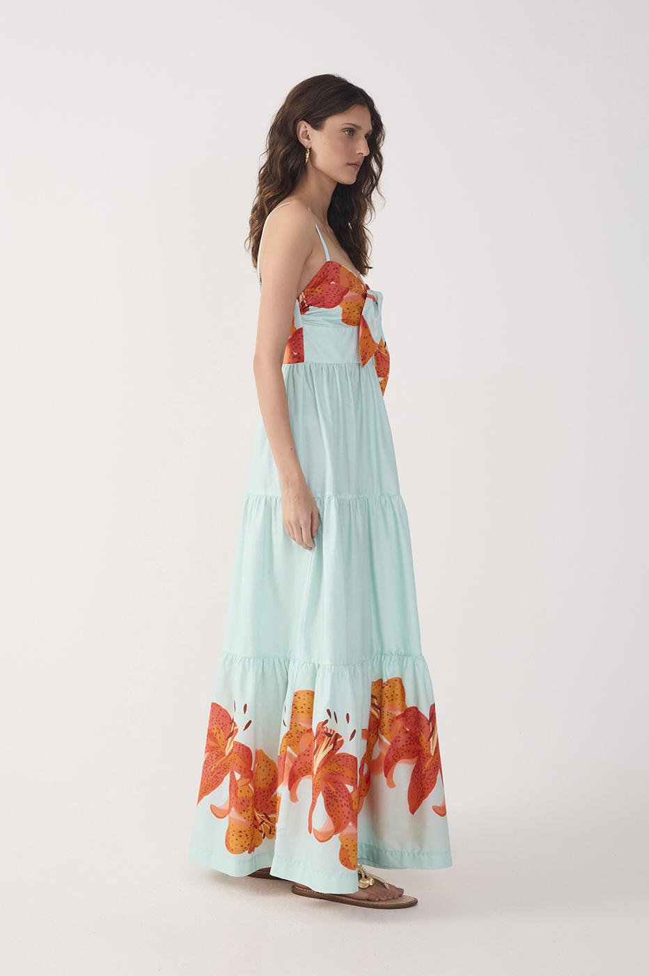 Blue L¨ªrios Tricoline Cotton Maxi Dress