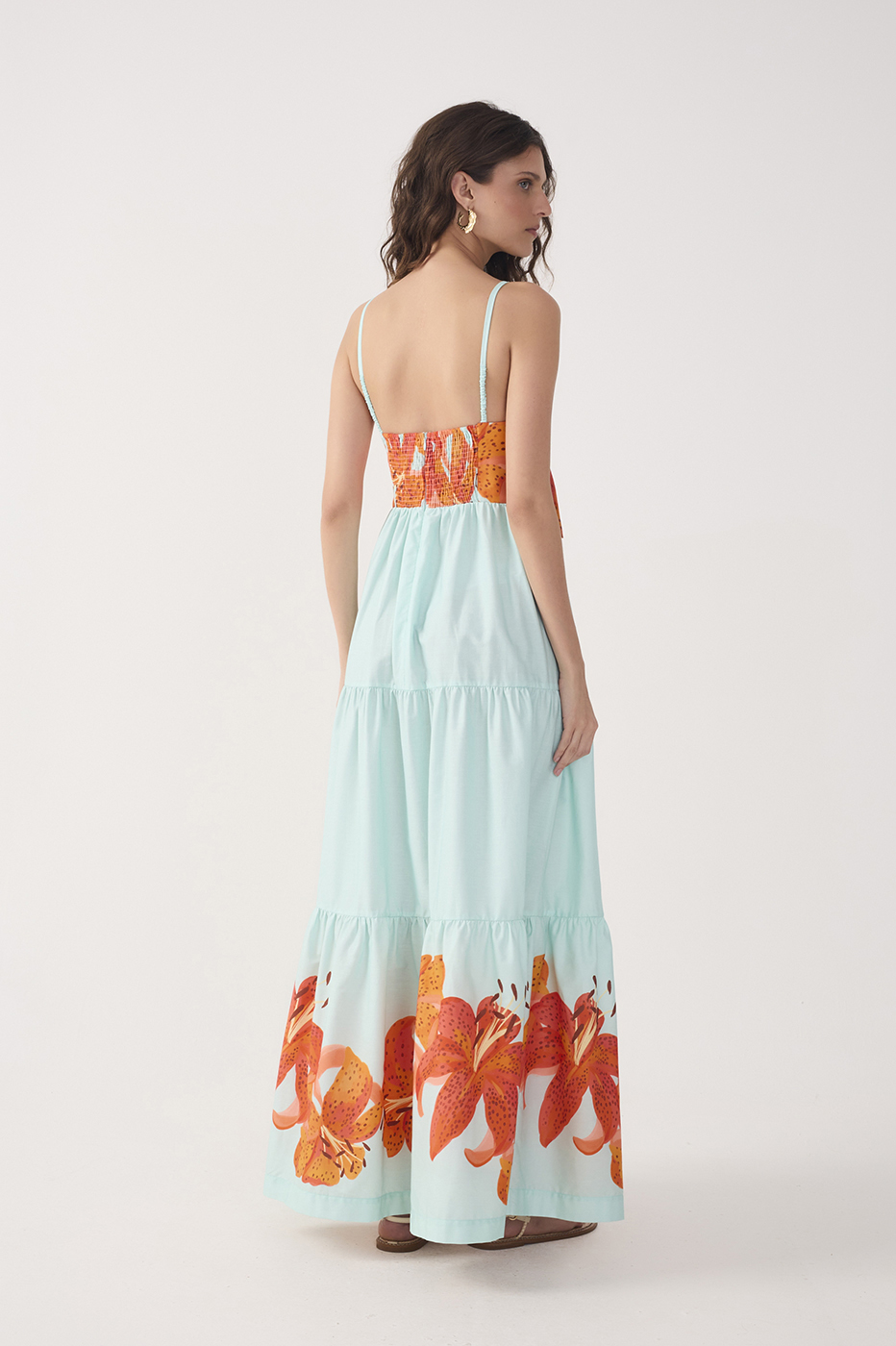 Blue L¨ªrios Tricoline Cotton Maxi Dress