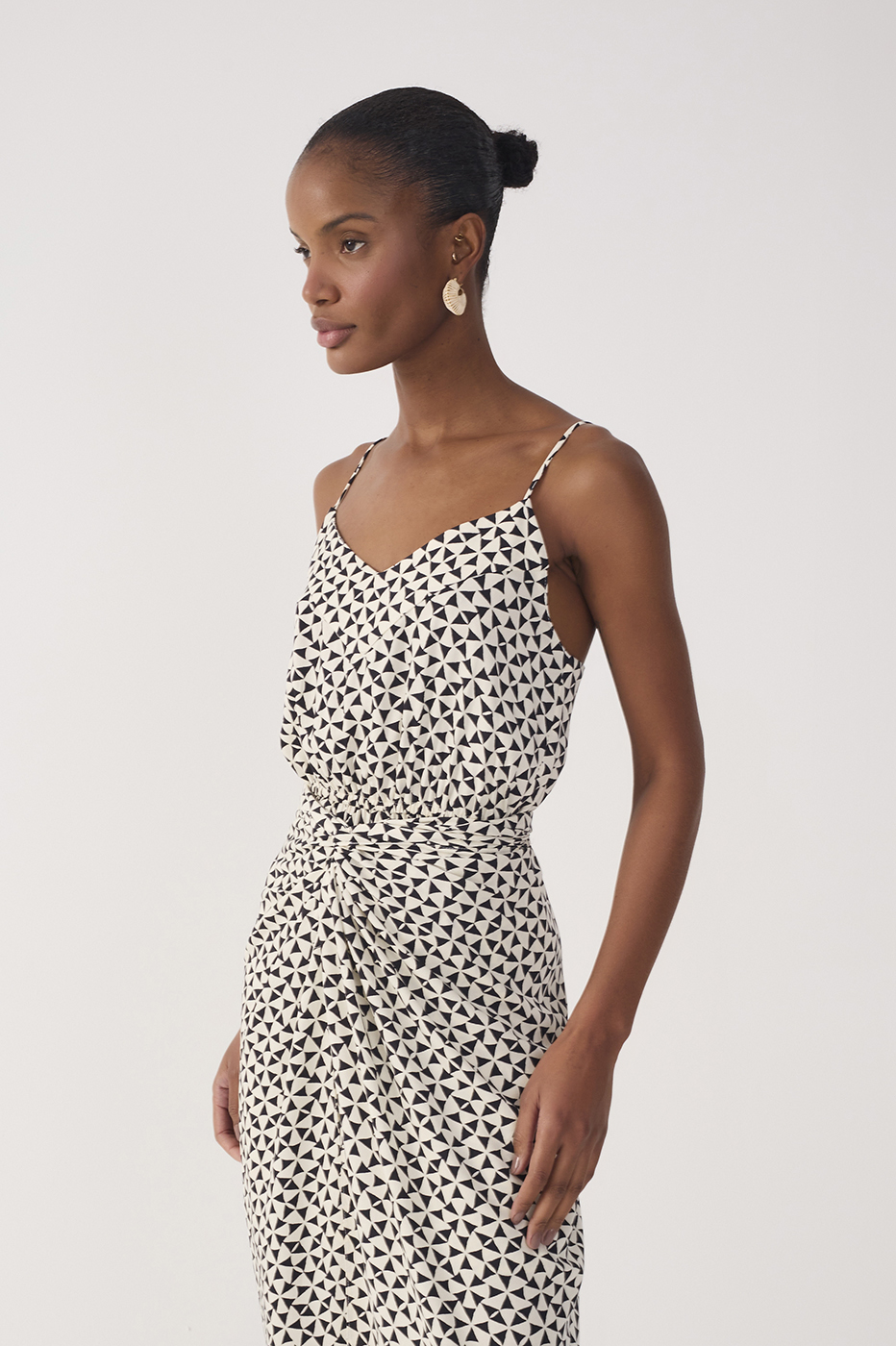 Off-White Vento Wrap Front Slit Maxi Dress