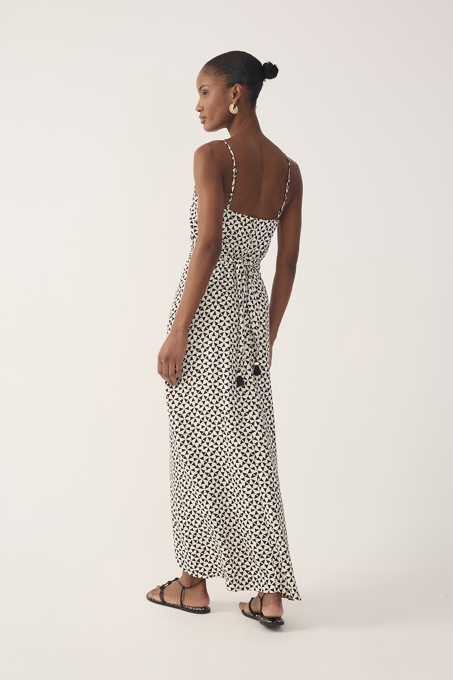 Off-White Vento Wrap Front Slit Maxi Dress