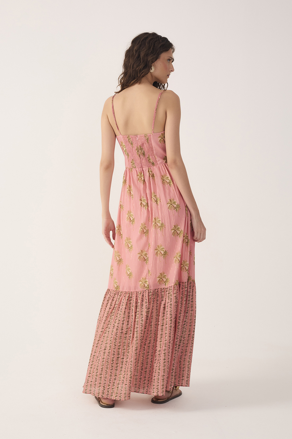 Pink O¨¢sis Cut-Out Tiered Maxi Dress