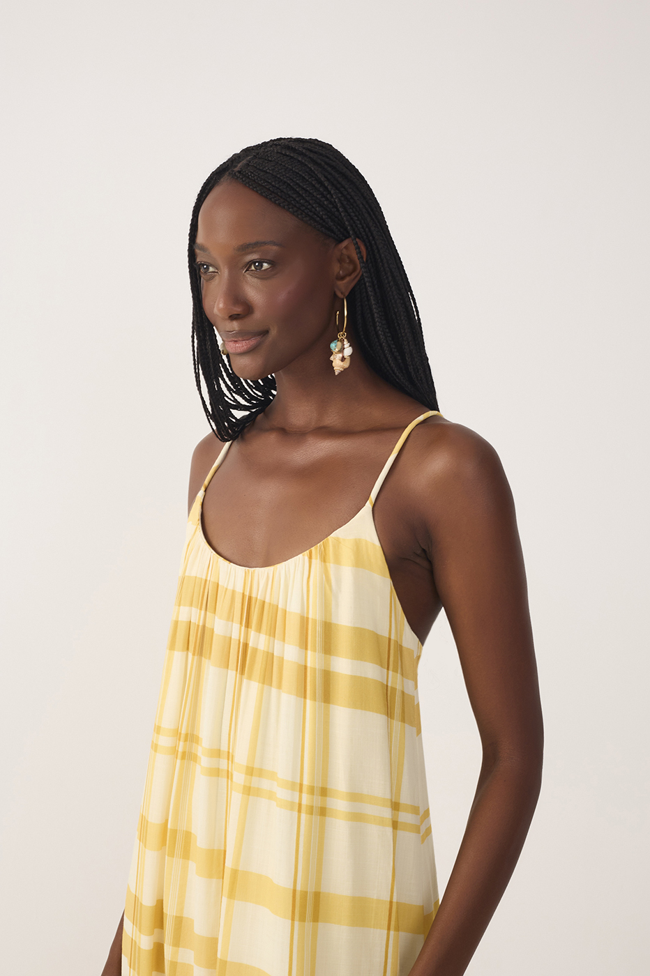 Yellow Frescor Sleeveless Tiered Maxi Dress
