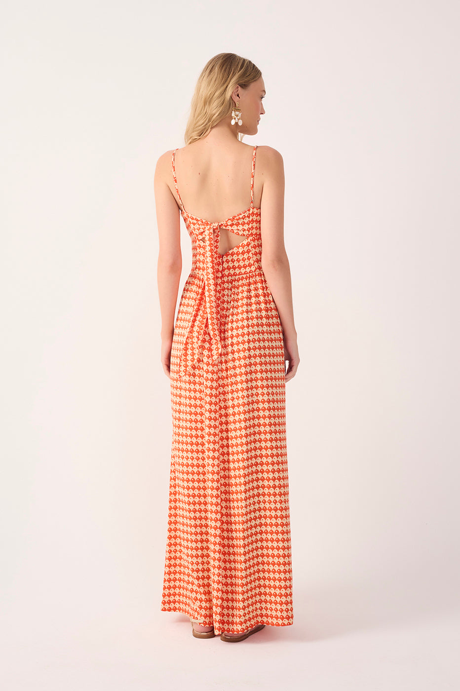 Red Escama Cut-Out Sleeveless Maxi Dress