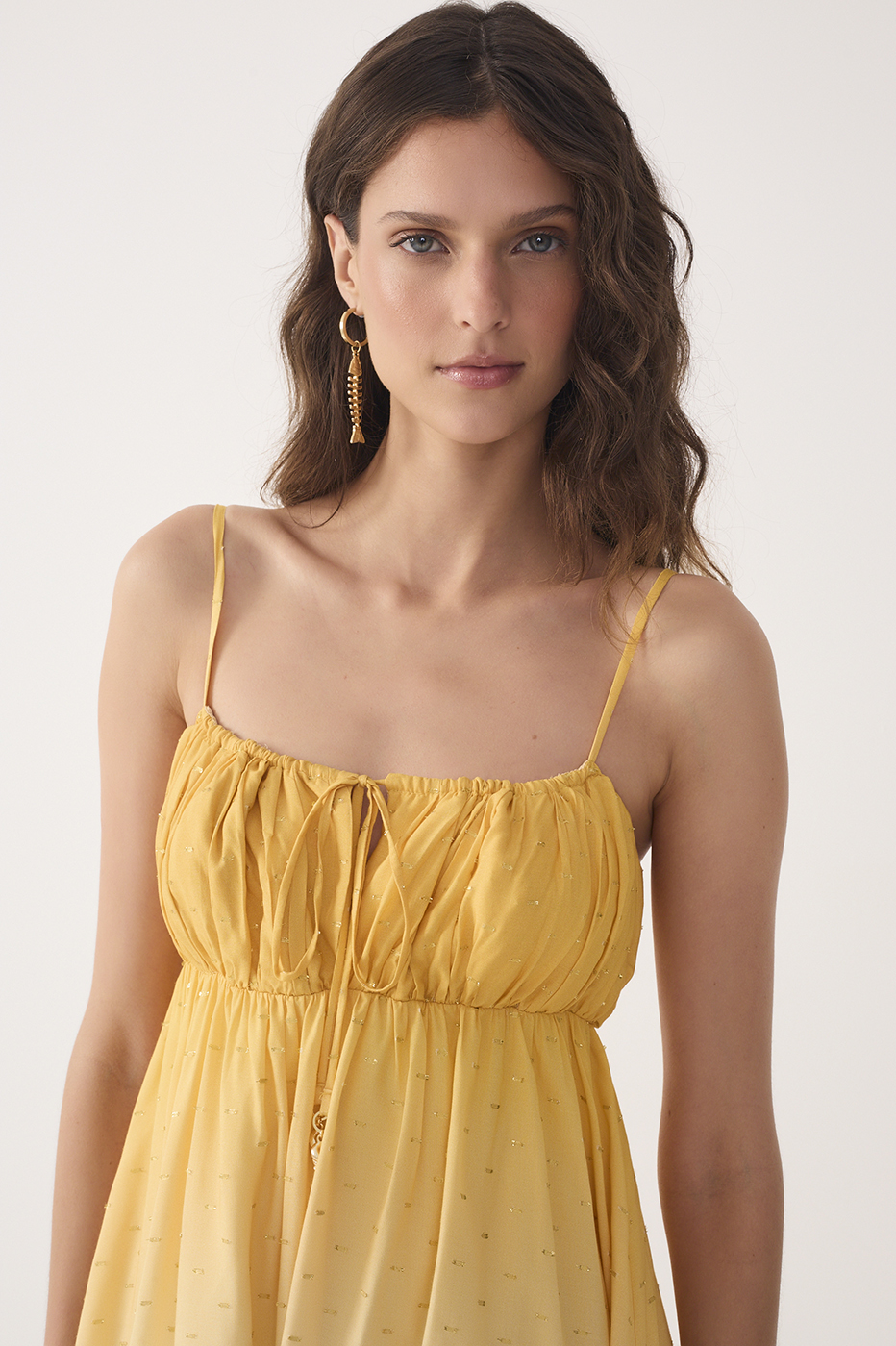 Bicolor Nascente Ruched Lurex Mini Dress