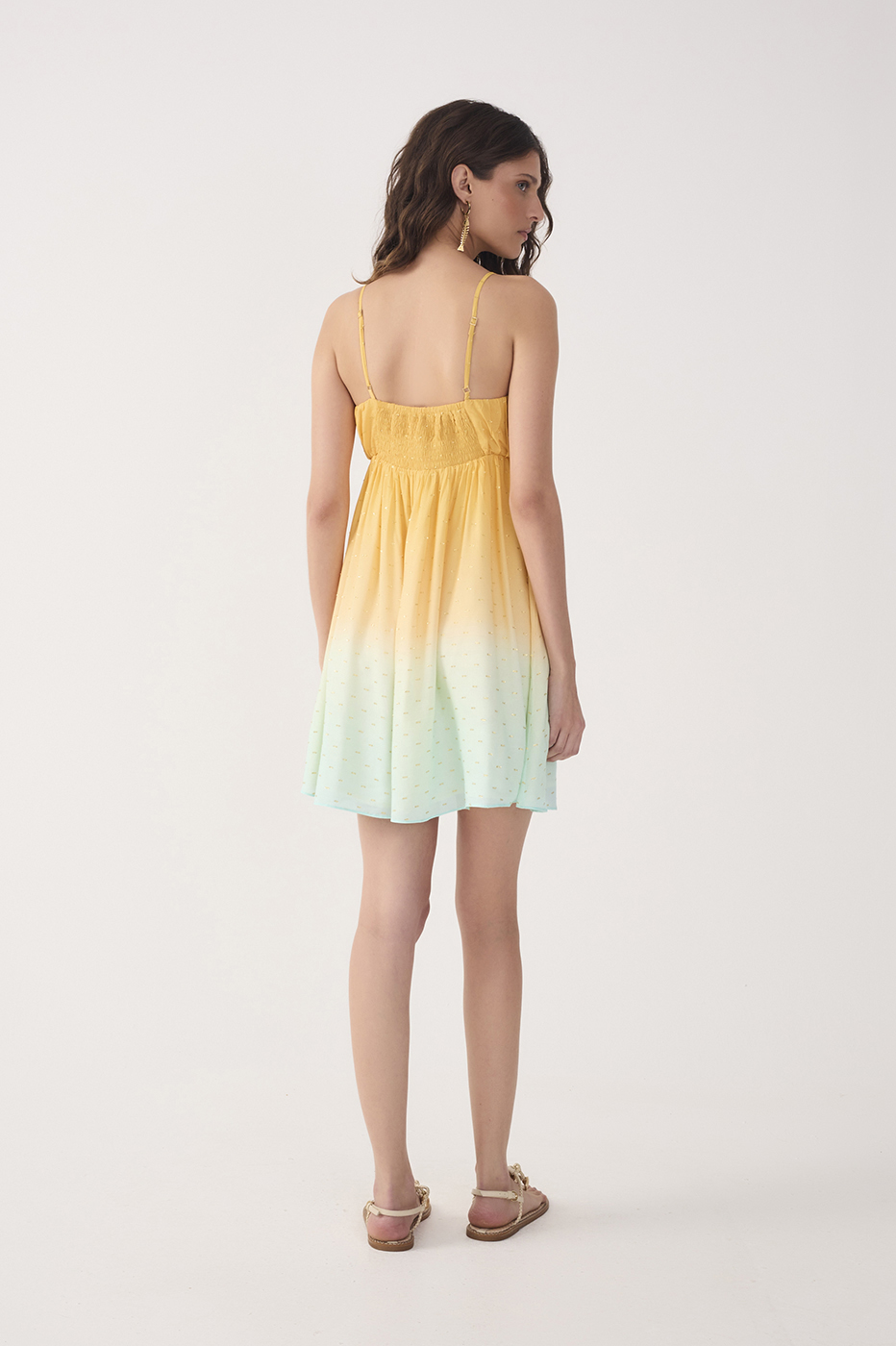 Bicolor Nascente Ruched Lurex Mini Dress