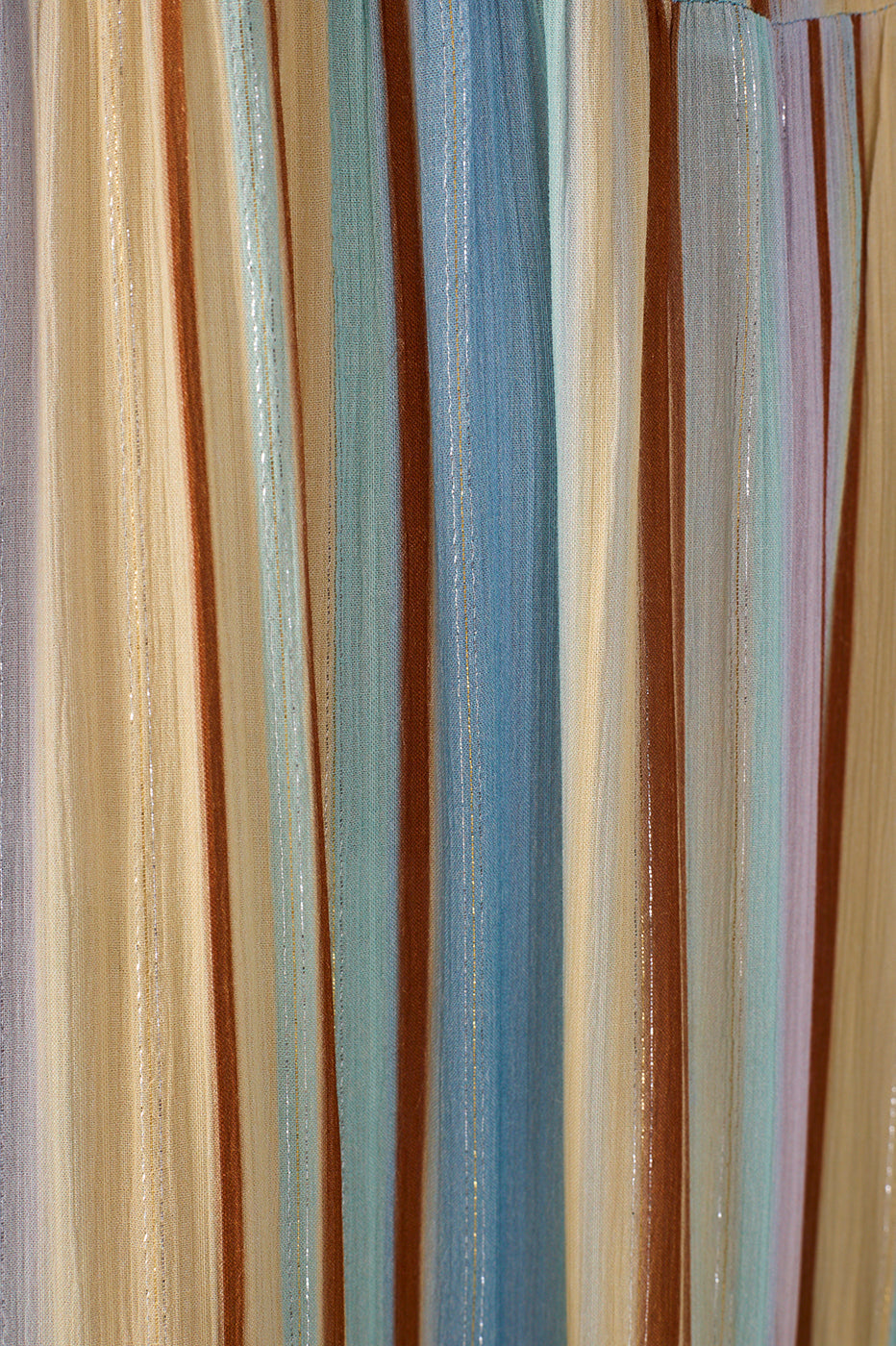 Multicolor Stripes C¨¦u Tiered Lurex Maxi Dress