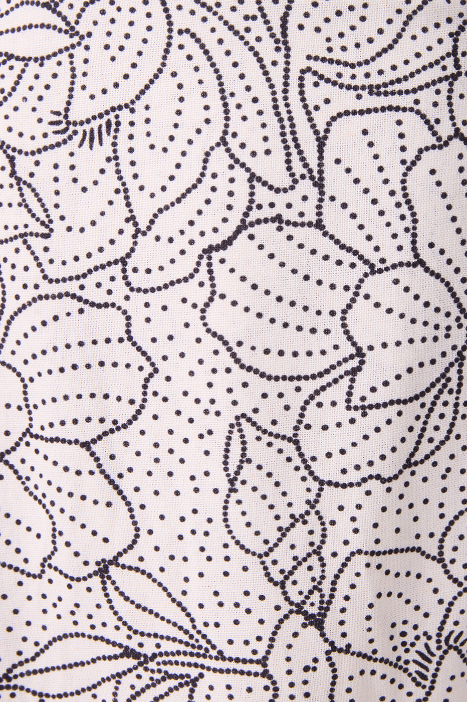 Linen Ponto A Ponto Print Dress