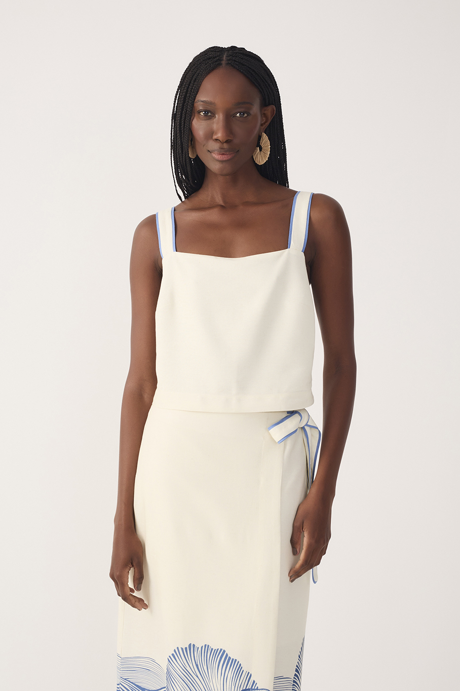 Off-White Mergulho Top and Wrap Maxi Skirt Set