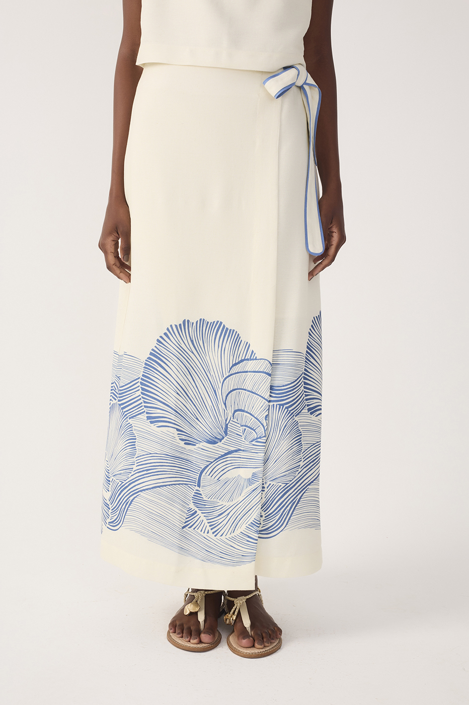 Off-White Mergulho Top and Wrap Maxi Skirt Set
