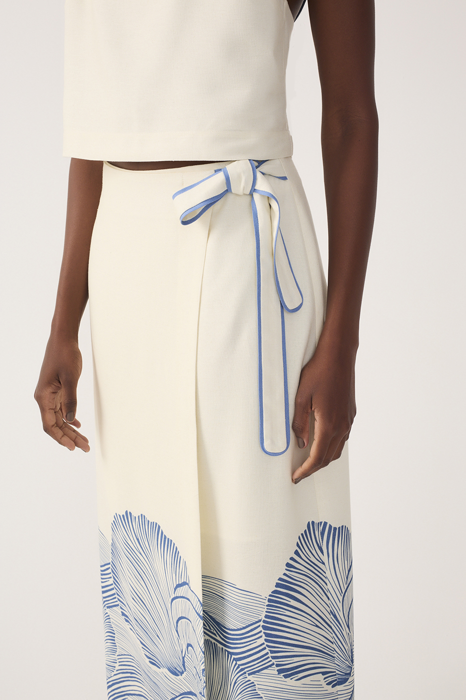Off-White Mergulho Top and Wrap Maxi Skirt Set