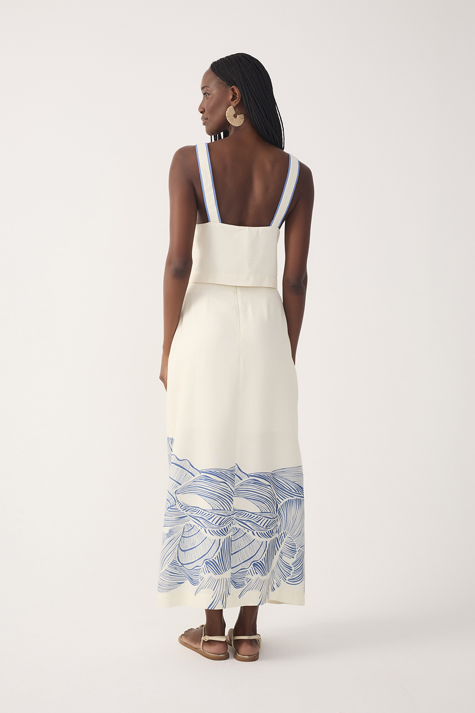 Off-White Mergulho Top and Wrap Maxi Skirt Set