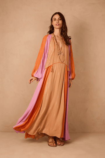 Multicolor Lurex Relaxed Maxi Dress