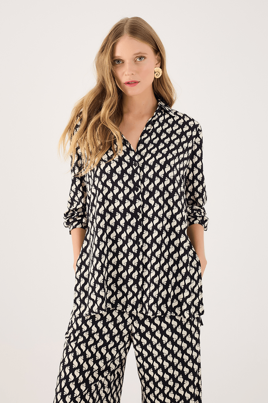 Crepe Litoranea Print Shirt