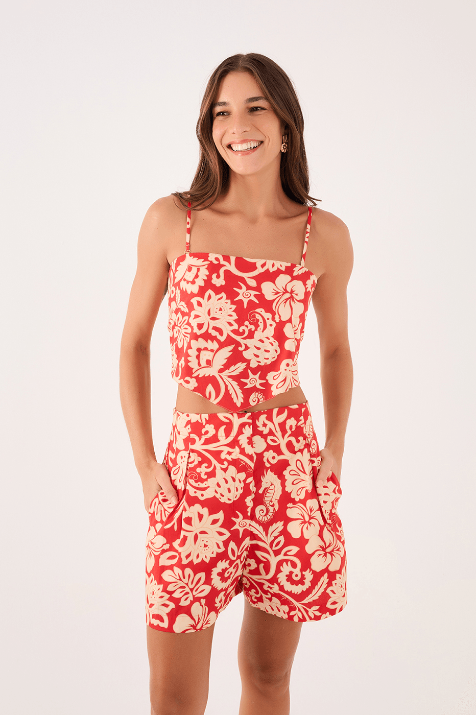 Veraneio Print Scarf Blouse