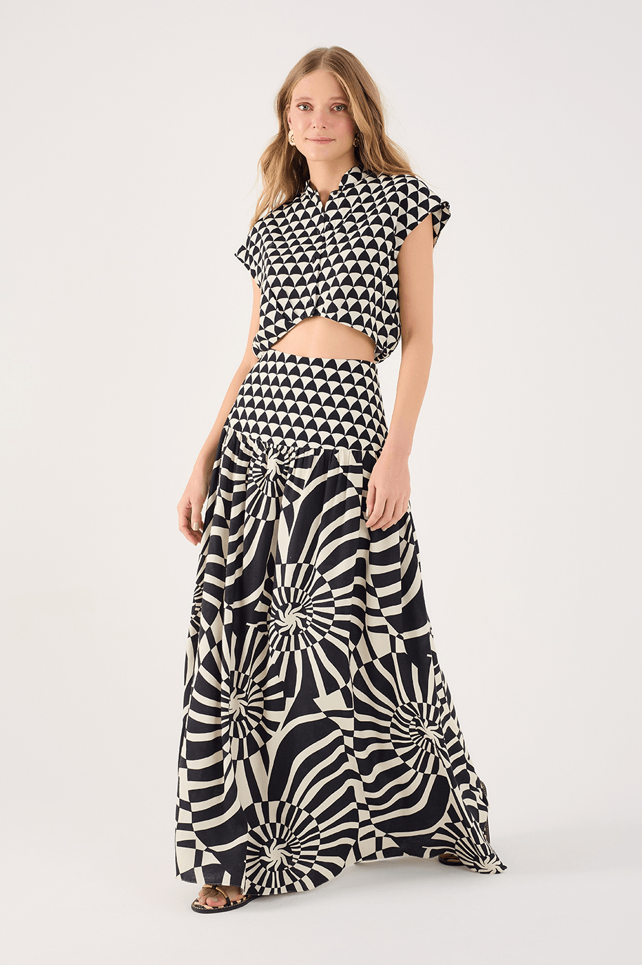 Miragem Print Cropped Blouse