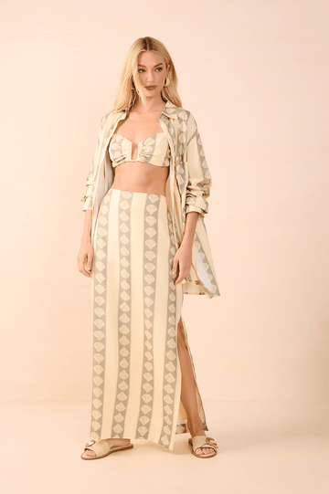 Linen Atins Print Top