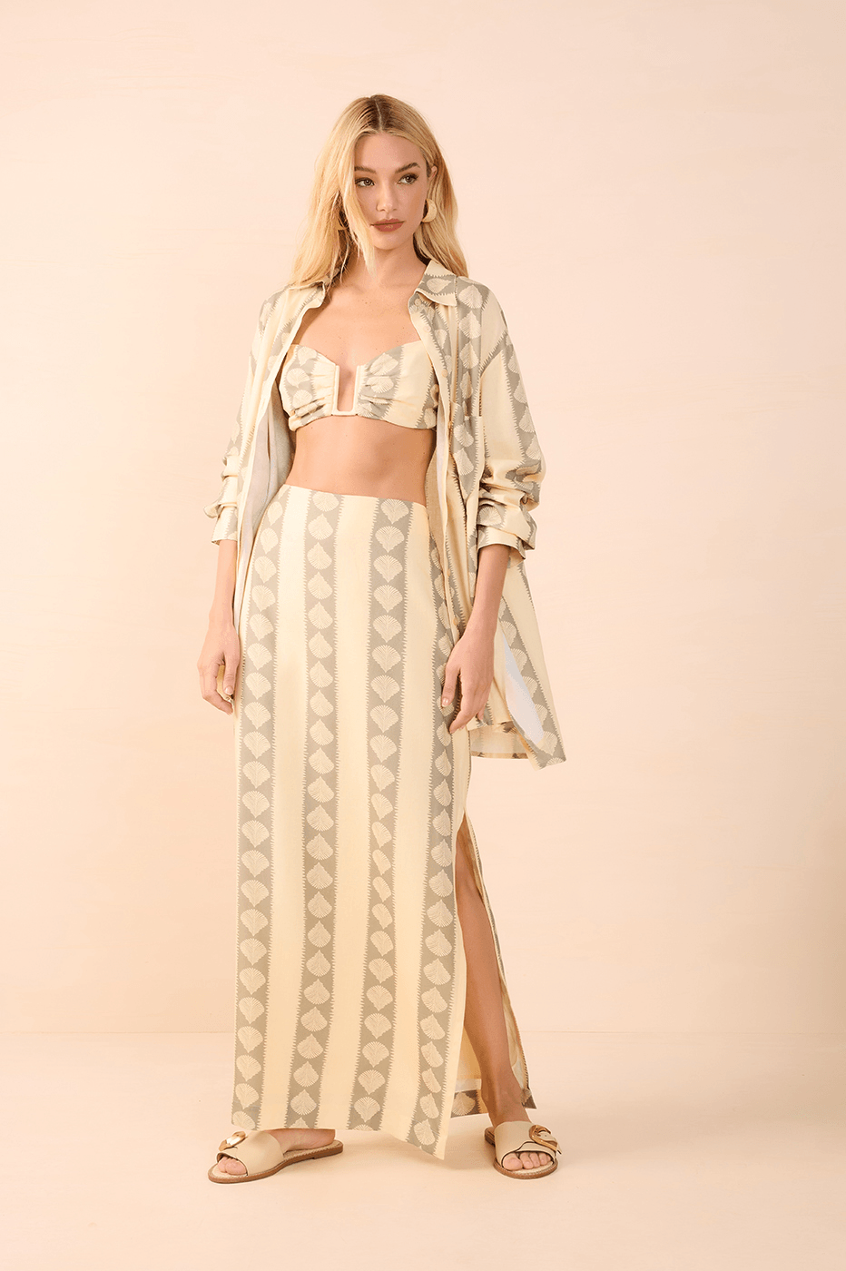 Linen Atins Print Top