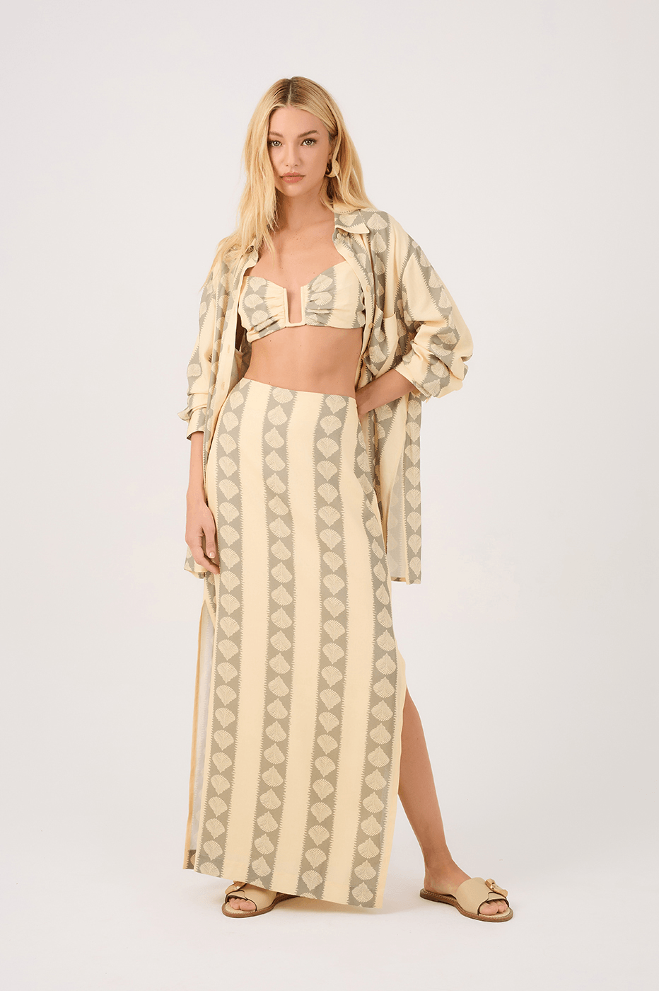 Linen Atins Print Top