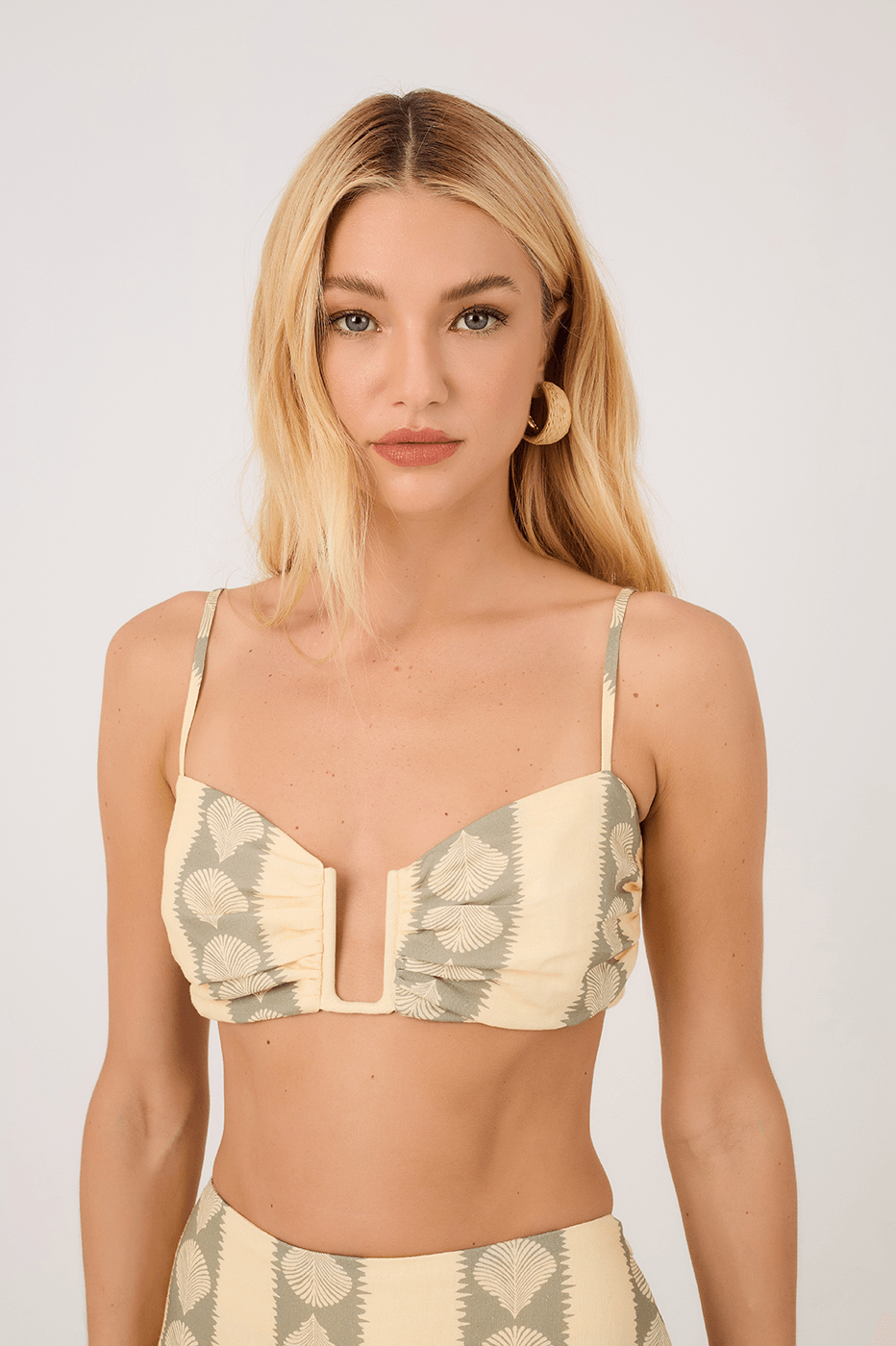 Linen Atins Print Top