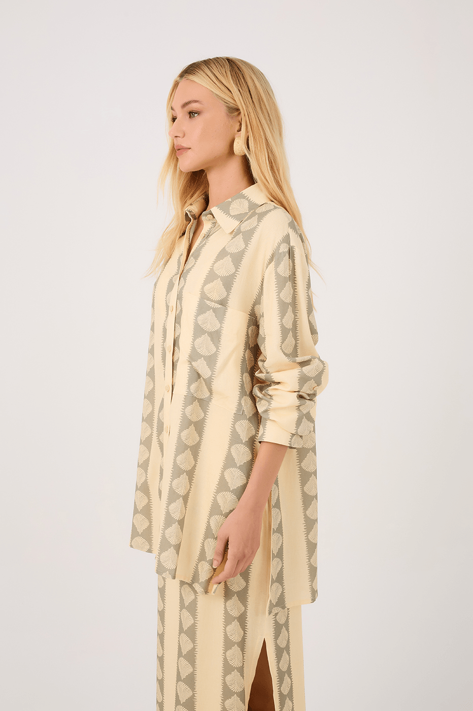 Linen Atins Print Shirt
