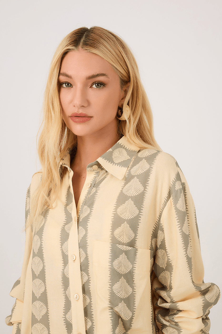 Linen Atins Print Shirt
