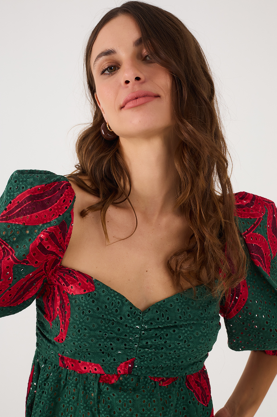 Botanico Print Eyelet Lace Blouse