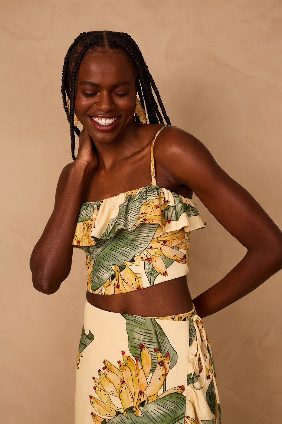 Ruffled Top Paradise Print