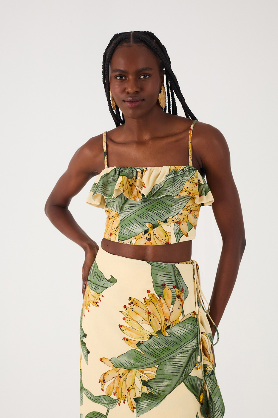 Ruffled Top Paradise Print