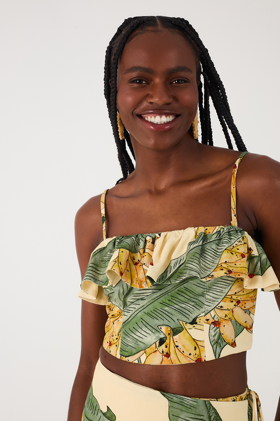 Ruffled Top Paradise Print