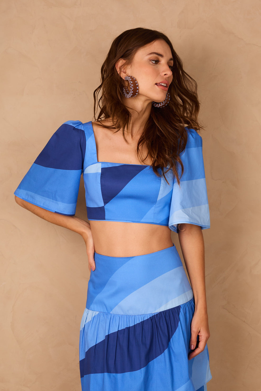 Top Sleeve Print Waves